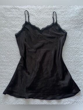 Y2K lace slip dress cami satin nightie black alt festival whimsy whimsygoth goth